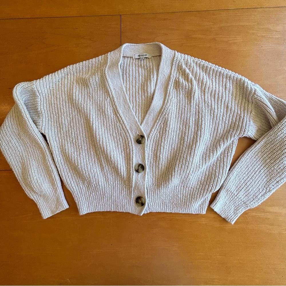 Madewell Cream Button-Up Cardigan